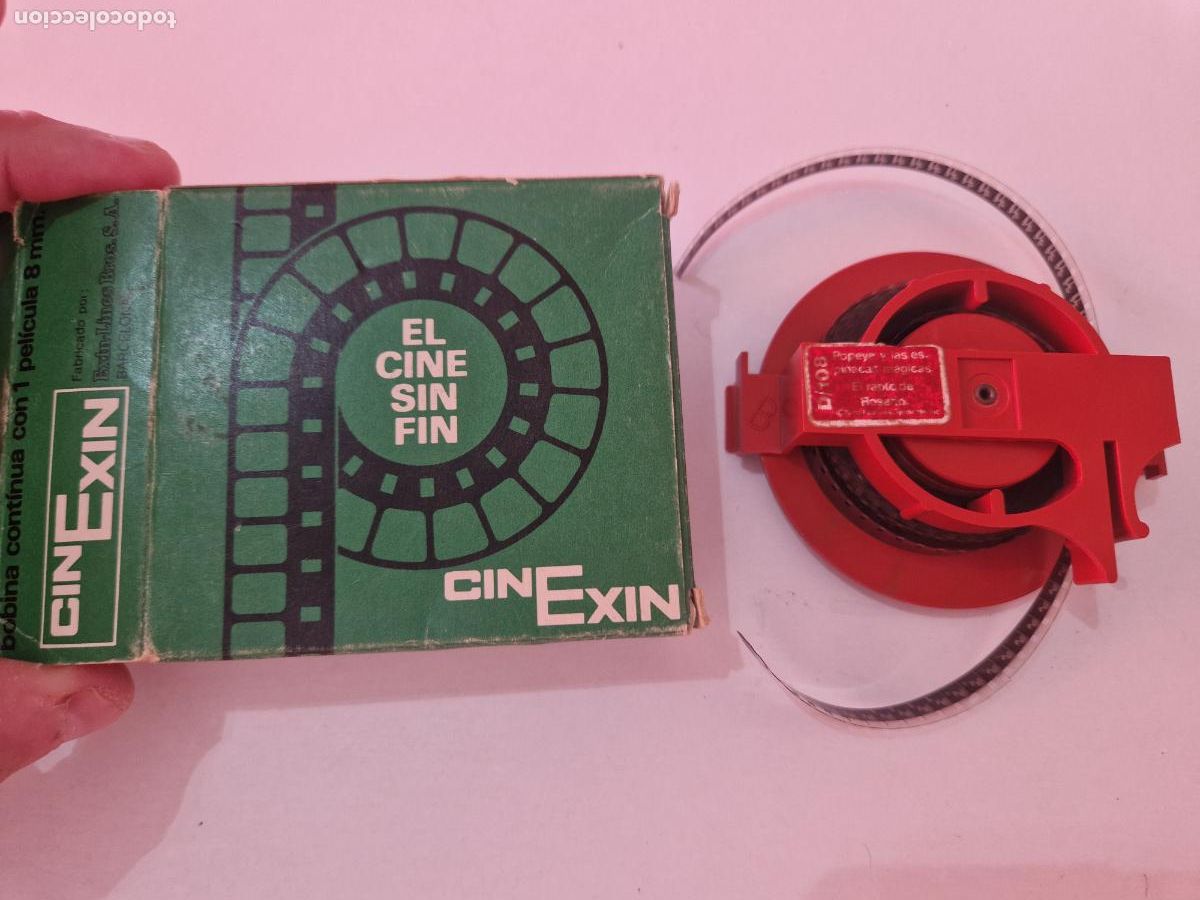 Juguetes antiguos: antigua pelicula proyector juguete Exin cine sin fin 8 mm d/108 popeye y las espinacas magicas juego