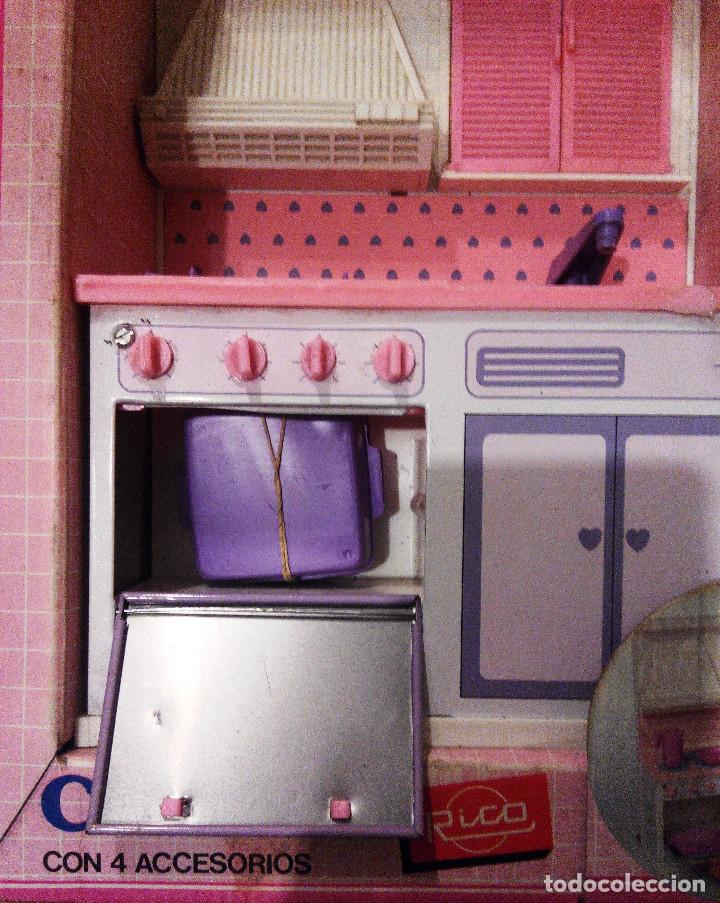 Juguetes antiguos Rico: RICO COCINA COMPLETA CON 4 COMPLEMENTOS. REF 180. NUEVA SIN USAR. - Foto 2