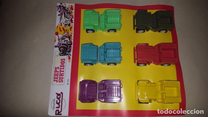 Juguetes antiguos Rico: EXPOSITOR CON 6 JEEP DE RICO - Foto 1