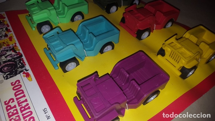 Juguetes antiguos Rico: EXPOSITOR CON 6 JEEP DE RICO - Foto 2