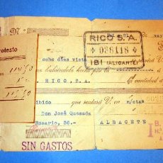 Juguetes antiguos Rico: RICO, DOCUMENTO UNICO ,LETRA BANCARIA MAYO 1924