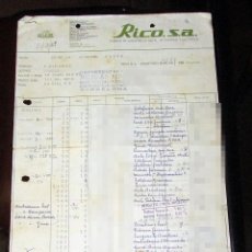 Juguetes antiguos Rico: ANTIGUA FACTURA DE RICO - AÑO 1969