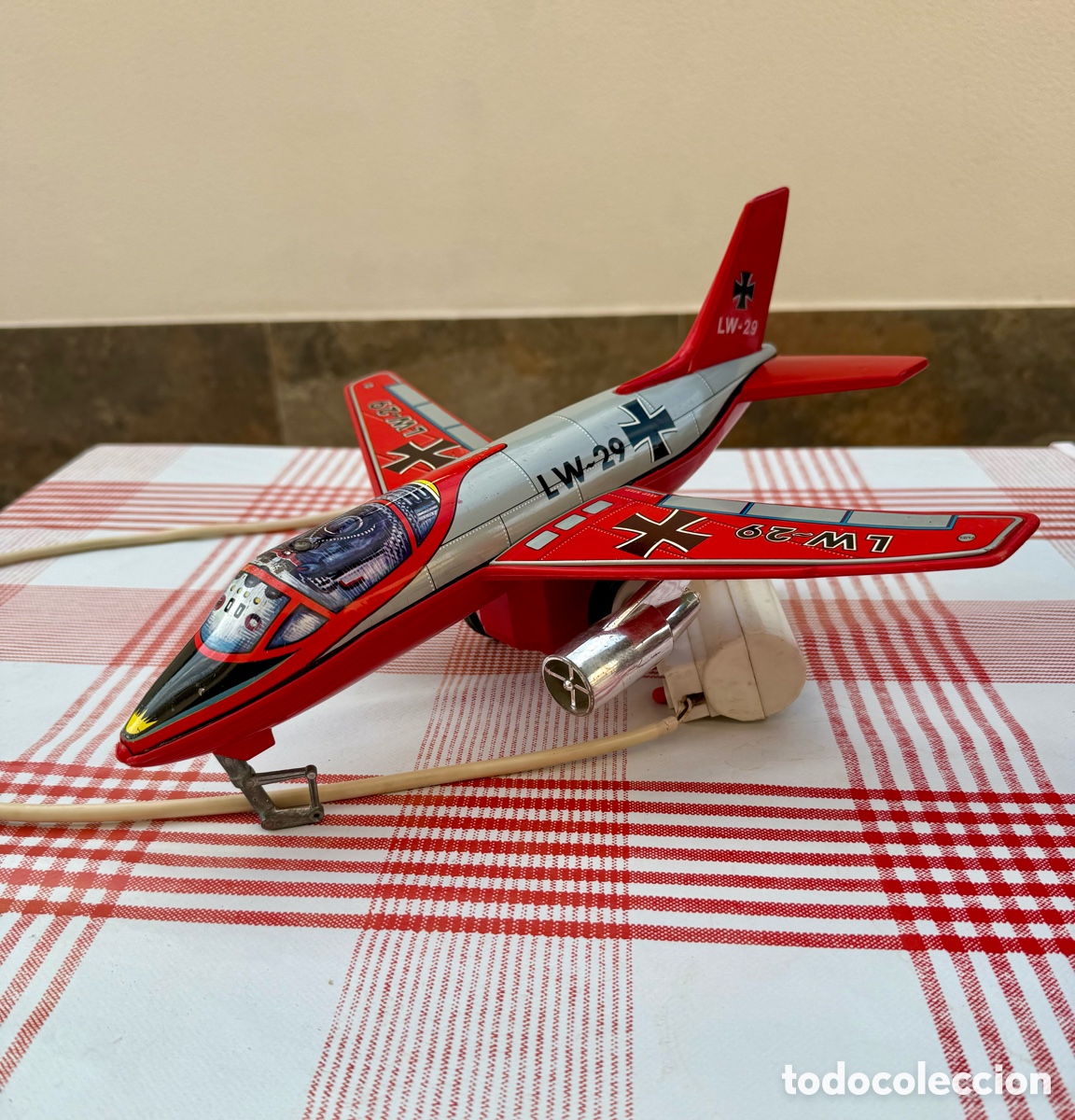 Juguetes antiguos Rico: Avi&oacute;n Rico LW-29 a&ntilde;os 70 con mando