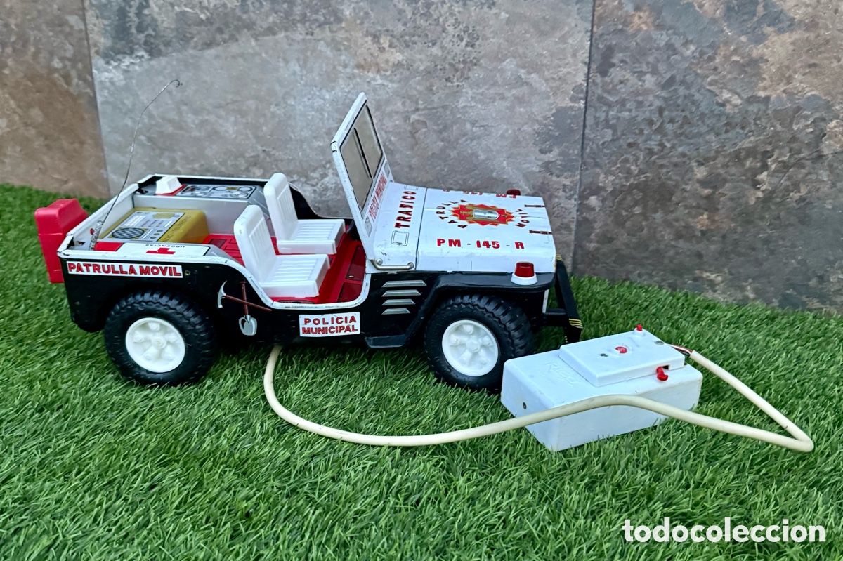 Juguetes antiguos Rico: Coche Jeep Polic&iacute;a Municipal Rico A&ntilde;os 70