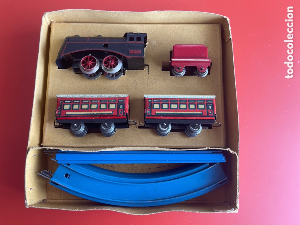 Juguetes antiguos Rico: TREN DE HOJALATA DE RICO A CUERDA A&Ntilde;OS 60