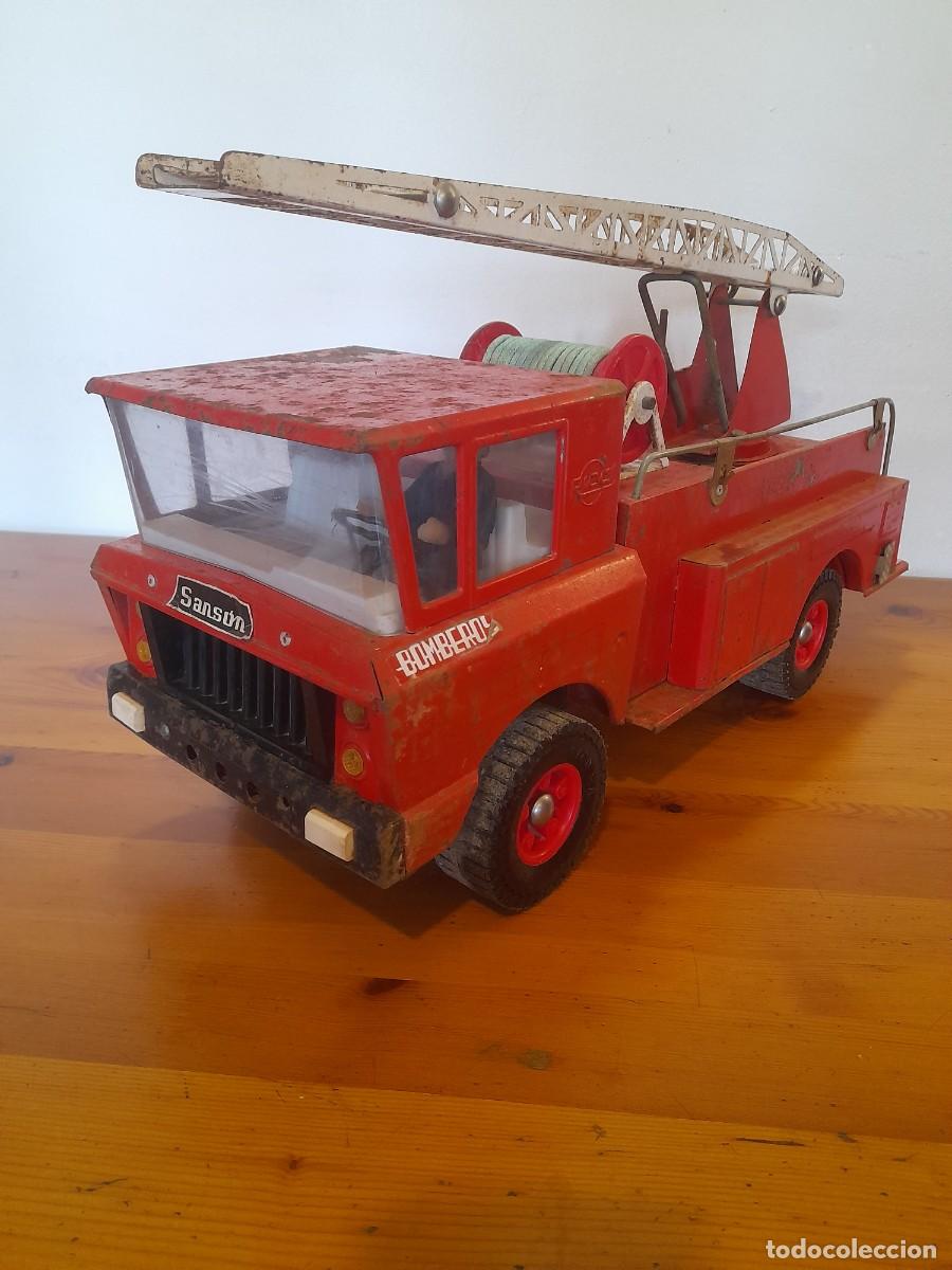 Juguetes antiguos Rico: Cami&oacute;n Bomberos super Sans&oacute;n de metal marca RICO, S.A. (a&ntilde;os 70) -