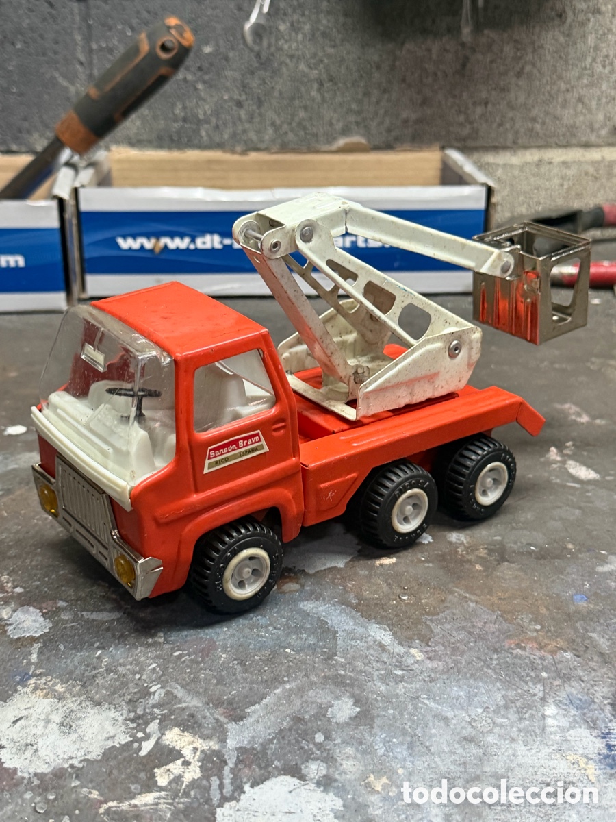Juguetes antiguos Rico: Cami&oacute;n gr&uacute;a elevador mini rico sans&oacute;n muy bueno a&ntilde;os 70 no tonka vintage