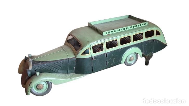 Juguetes antiguos Rico: (JU-260700)Autobus aerodin&aacute;mico de juguete en hojalata, Rico, Espa&ntilde;a 1930. Funciona la cuerda