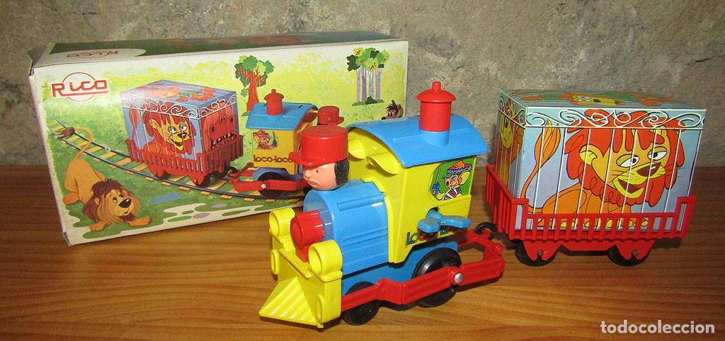 Juguetes antiguos Rico: ANTIGUO TREN LOCO LOCO DE RICO - NUEVO Y EN SU CAJA ORIGINAL - A CUERDA Y FUNCIONANDO