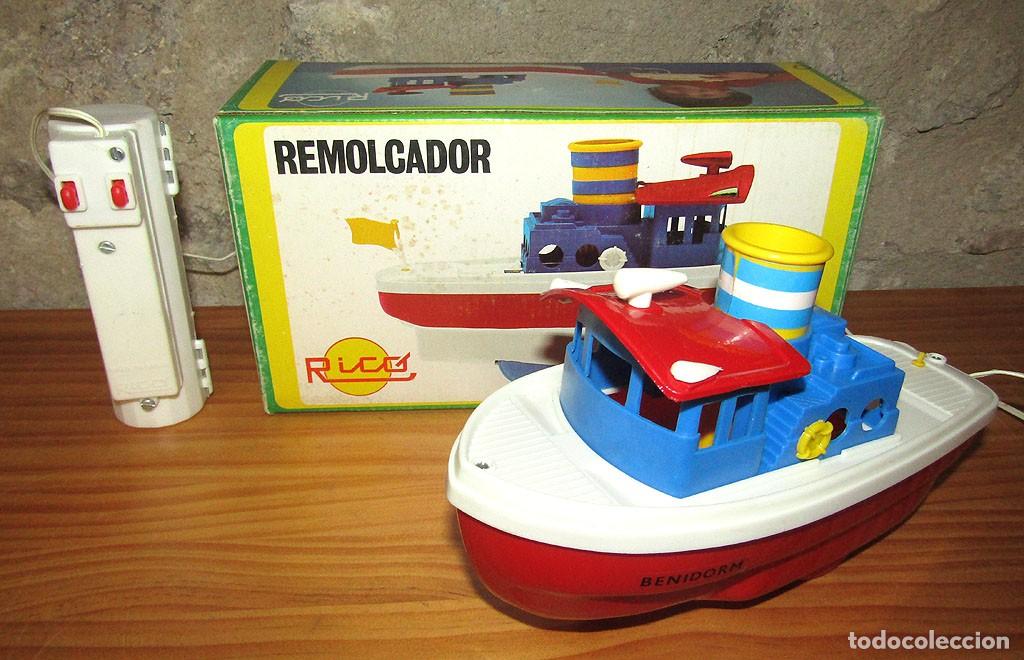 Juguetes antiguos Rico: ANTIGUO REMOLCADOR BENIDORM DE RICO - NUEVO Y EN SU CAJA - CABLEDIRIGIDO - A&Ntilde;OS 70
