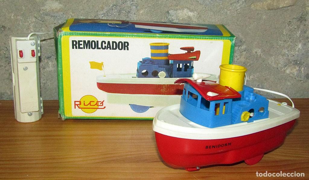 Giocattoli antichi Rico: ANTIGUO REMOLCADOR BENIDORM DE RICO - NUEVO Y EN SU CAJA - CABLEDIRIGIDO - A&Ntilde;OS 70