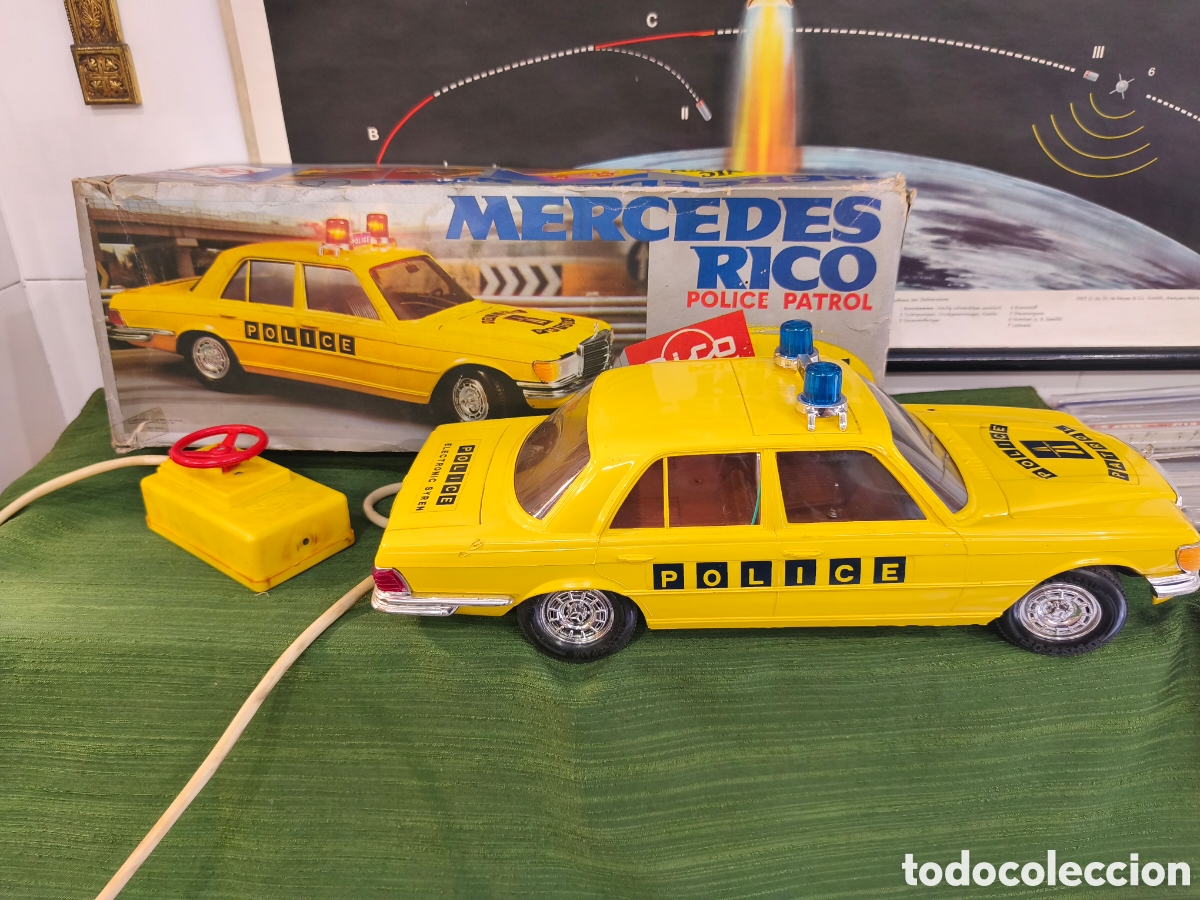 Juguetes antiguos Rico: RICO, mercedes Police Patrol, Funciona