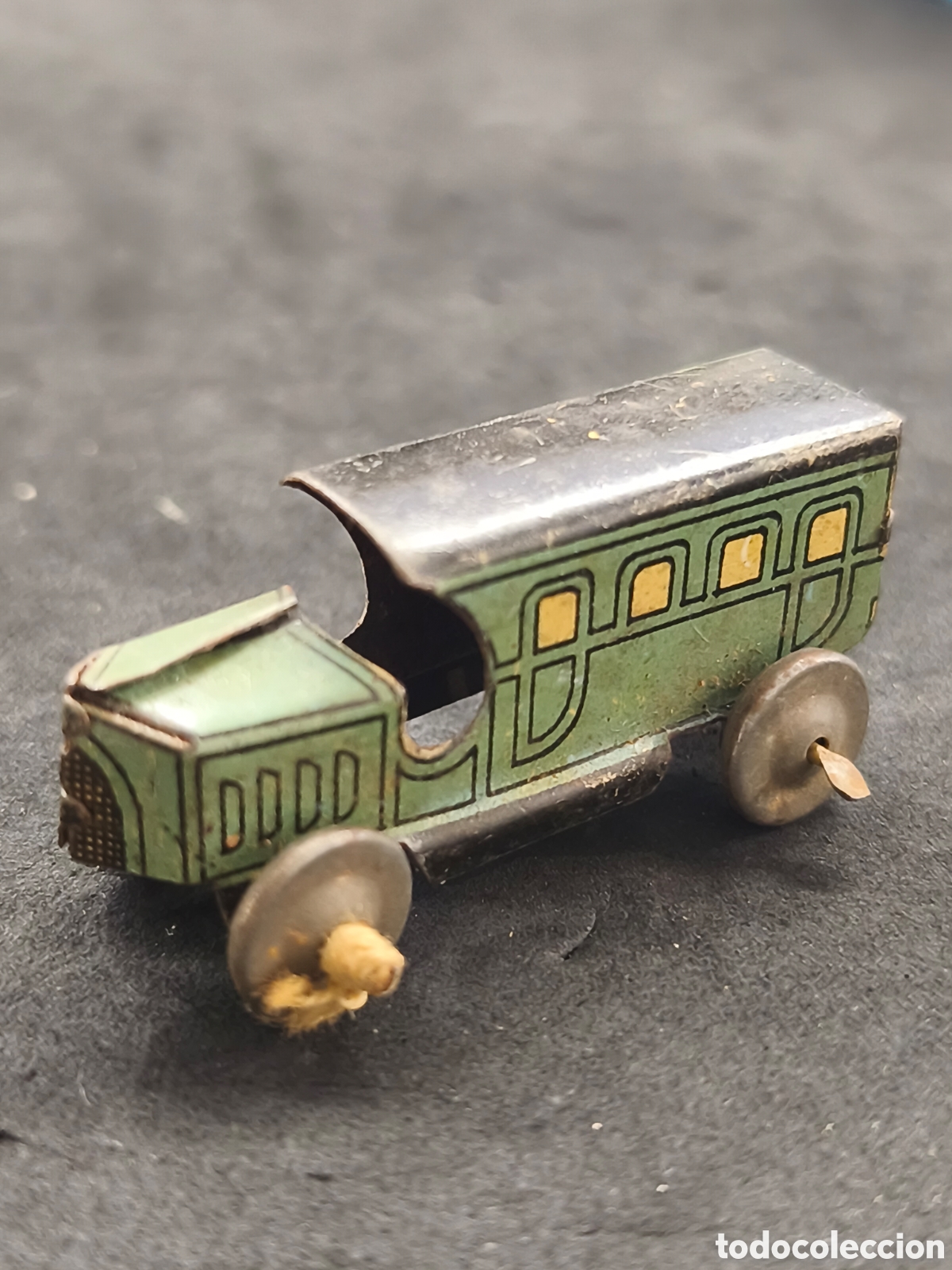 Juguetes antiguos Rico: PEQUE&Ntilde;O AUTOB&Uacute;S VERDE TOMASITO DE RICO, A&Ntilde;OS 30-40