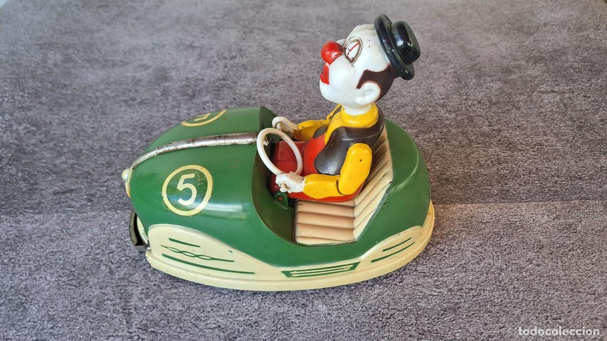 Altes Spielzeug Rico: Raro,Original y Dificil de Encontrar, COCHE DE CHOQUE PAYASO FERIA hojalata Marca RICO a pilas.