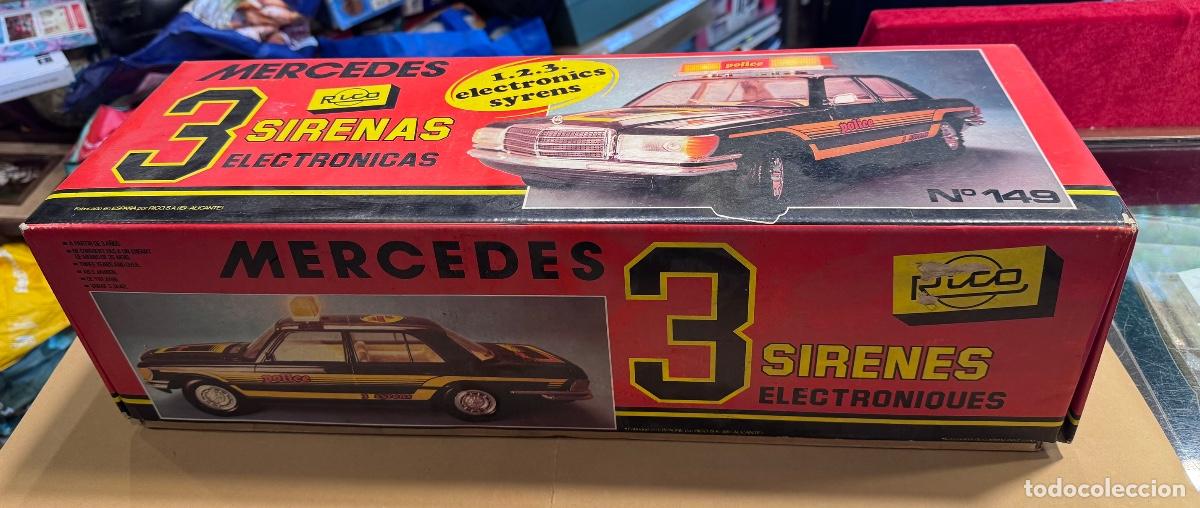 Brinquedos antigos Rico: MERCEDES RICO 3 SIRENAS CAJA VACIA COCHE POLICIA ORIGINAL (G)