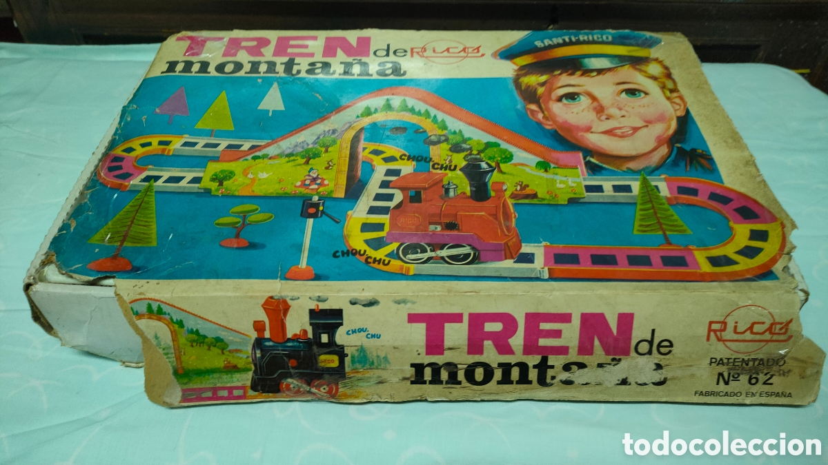 Juguetes antiguos Rico: TREN DE MONTA&Ntilde;A.JUGUETES RICO.PATENTADO N&deg;62.