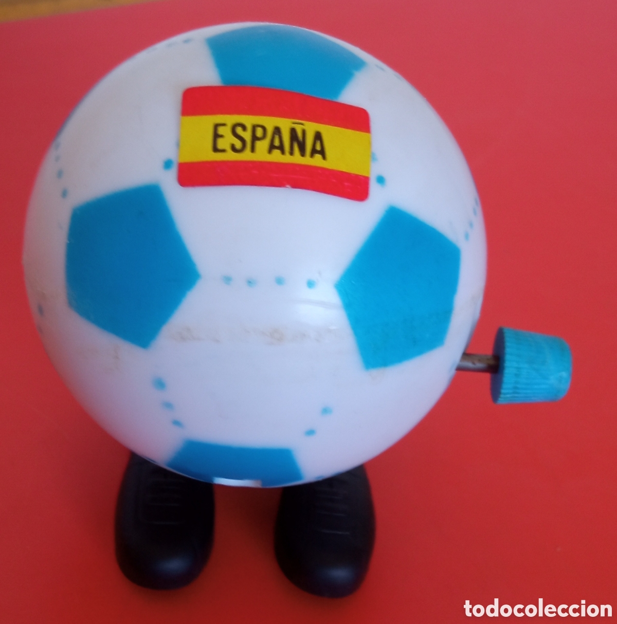 Juguetes antiguos Rom&aacute;n: BAL&Oacute;N F&Uacute;TBOL ANDAR&Iacute;N MUNDIAL 82 A CUERDA RESORTE ROM&Aacute;N.NUEVO.
