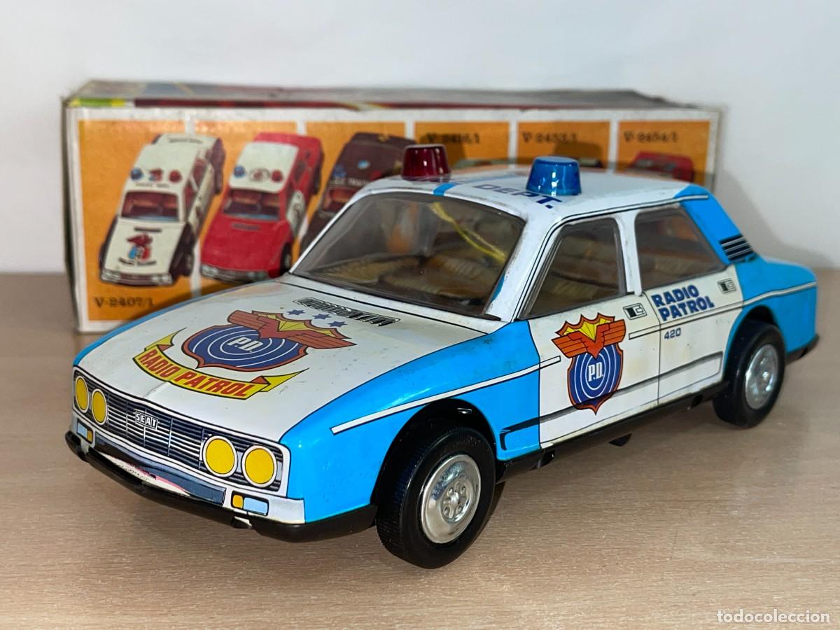 Juguetes antiguos Rom&aacute;n: Juguetes Rom&aacute;n SEAT 132 L 1800 Radio Patrol Police Salva-Obst&aacute;culos el&eacute;ctrico a&ntilde;os 70 Made in Spain