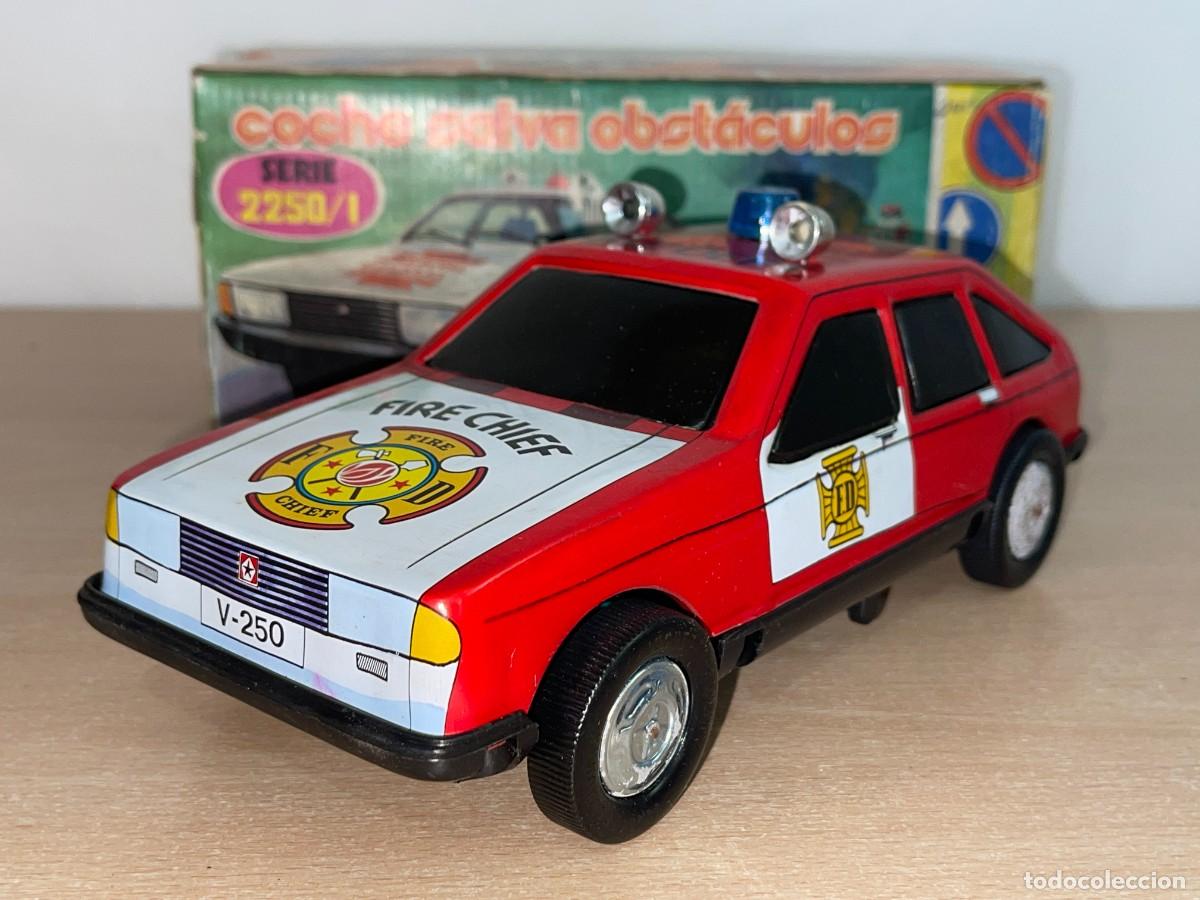 Juguetes antiguos Rom&aacute;n: Juguetes Rom&aacute;n CHRYSLER 150 Fire Chief FD Bomberos Salva-Obst&aacute;culos el&eacute;ctrico a&ntilde;os 70 Made in Spain