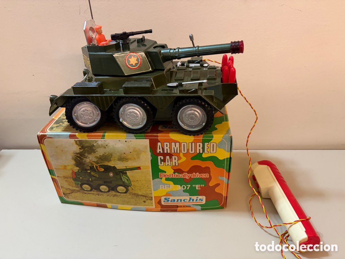 Juguetes antiguos Sanch&iacute;s: CARRO ARMADO ELECTRICO DIRIGIDO SANCHIS REF 307 E