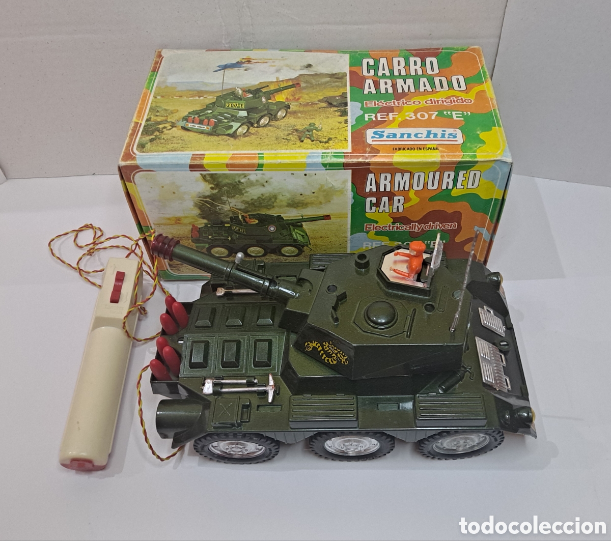 Jouets anciens Sanch&iacute;s: SANCHIS. CARRO ARMADO. NUEVO EN CAJA. EL&Eacute;CTRICO DIRIGIDO. REF 307 &rdquo; E &rdquo;. SIN ESTRENAR. NO FUNCIONA.