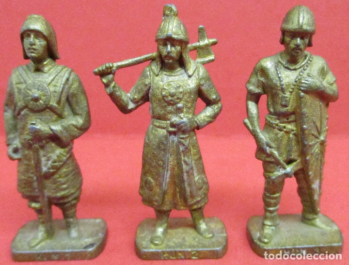 Altes Spielzeug: 3 x Figura de metal HUNO 1,2 y 3, regalo Kinder sorpresa a&ntilde;os 90