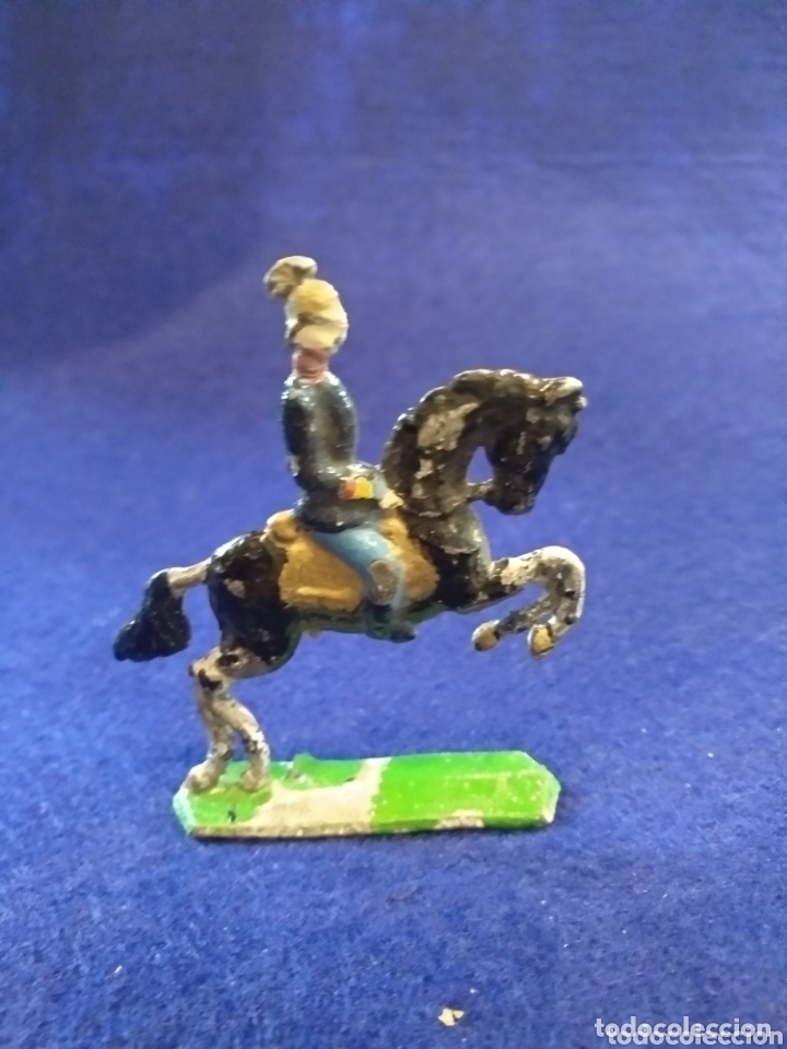 Jogos Antigos: Antiguo Soldado de plomo a caballo, figura plana