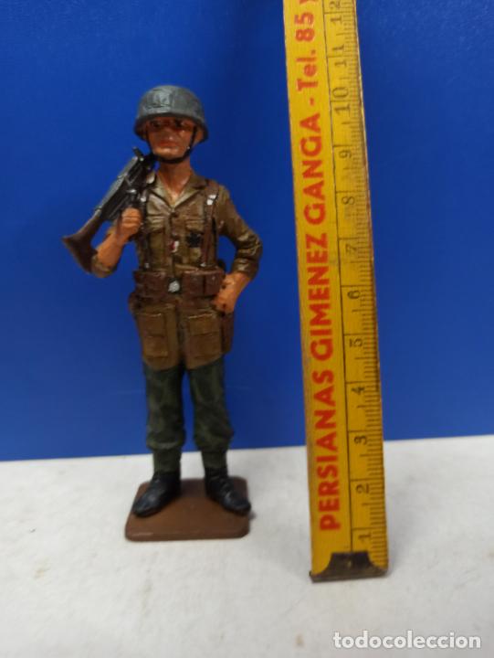 Jeux Anciens: ANTIGUO SOLDADO SOLDADITO PLOMO ALEMANIA PARACAIDISTA PANZER TAMA&Ntilde;O GRANDE 11CM