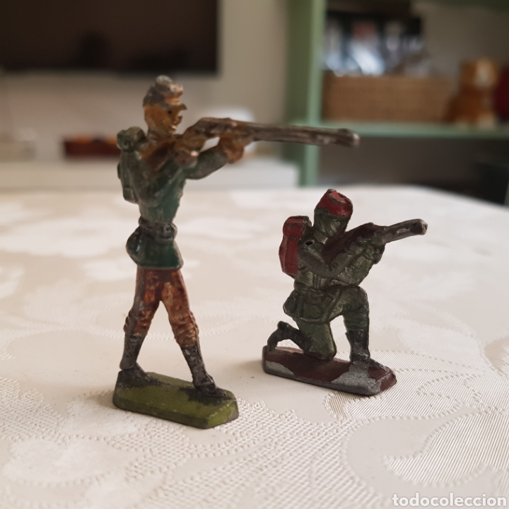 Jeux Anciens: 2 soldados plomo en batalla.