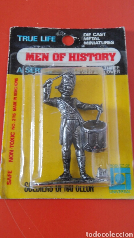 Jogos Antigos: SOLDADO DE NAPOLE&Oacute;N TAMBOR.FIGURA MET&Aacute;LICA (6 CM).UNIVERSAL 80S.SIN ABRIR.
