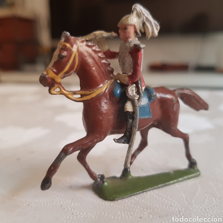 Jogos Antigos: Soldado de plomo a caballo con trompeta, a&ntilde;os 40.