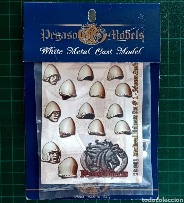 Juguetes Antiguos: PEGASO MODEL 54mm - Set de cabezas y cascos medievales #1