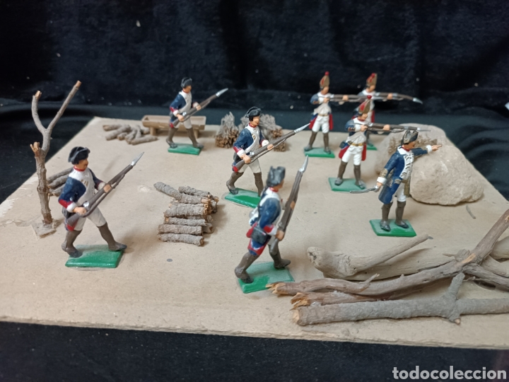 Altes Spielzeug: Conjunto de soldados de plomo, diorama. 6cm de alto