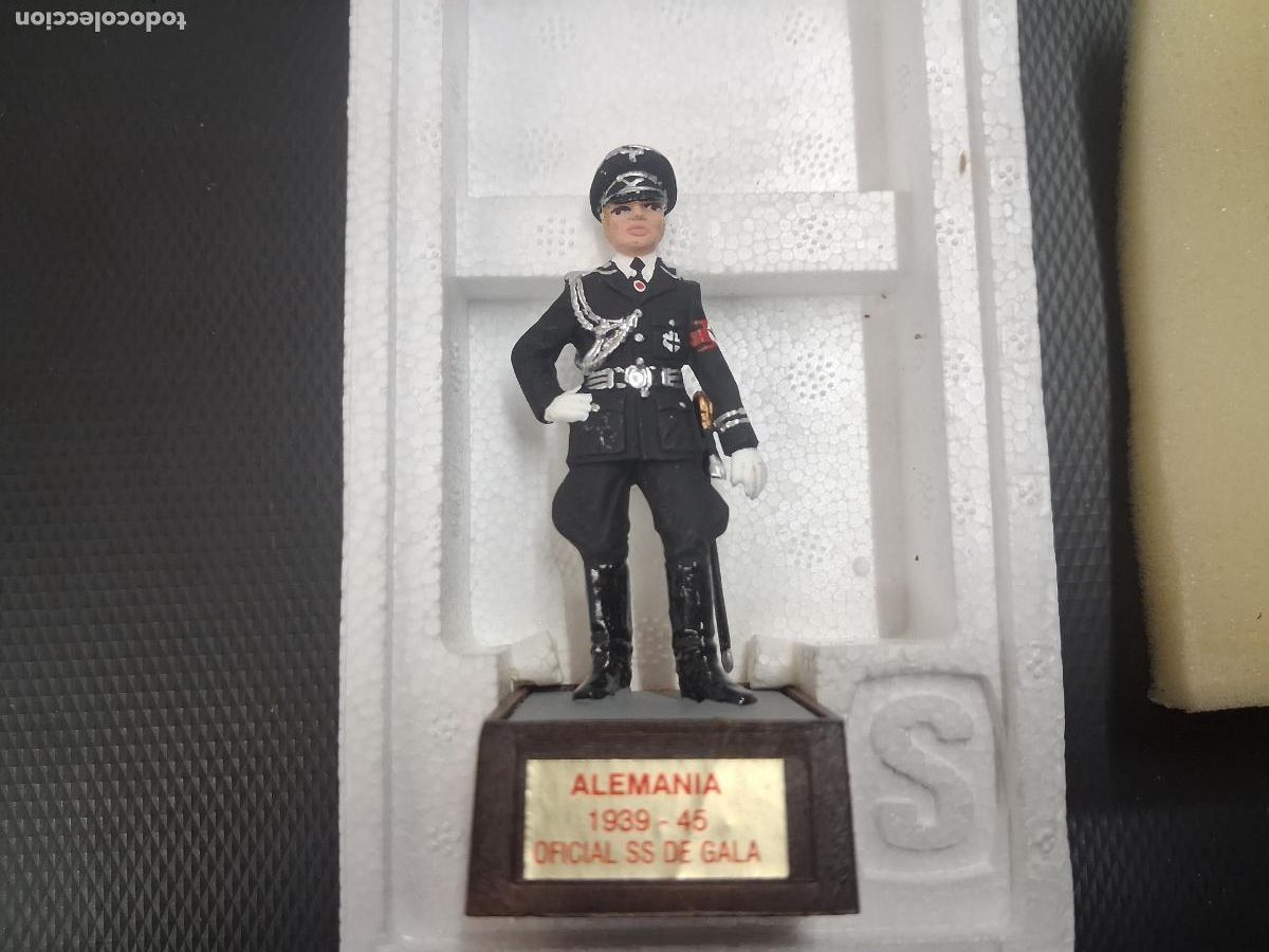 Juguetes Antiguos: SOLDAT SOLDADITO PLOMO ALEMANIA OFICIAL SS DE GALA 1939 1945 NUEVO EN CAJA CORCHO ORIGINAL