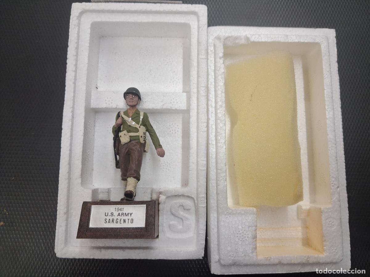 Juguetes Antiguos: SOLDAT SOLDADITO PLOMO U.S ARMY SARGENTO 1941 NUEVO EN CAJA CORCHO ORIGINAL