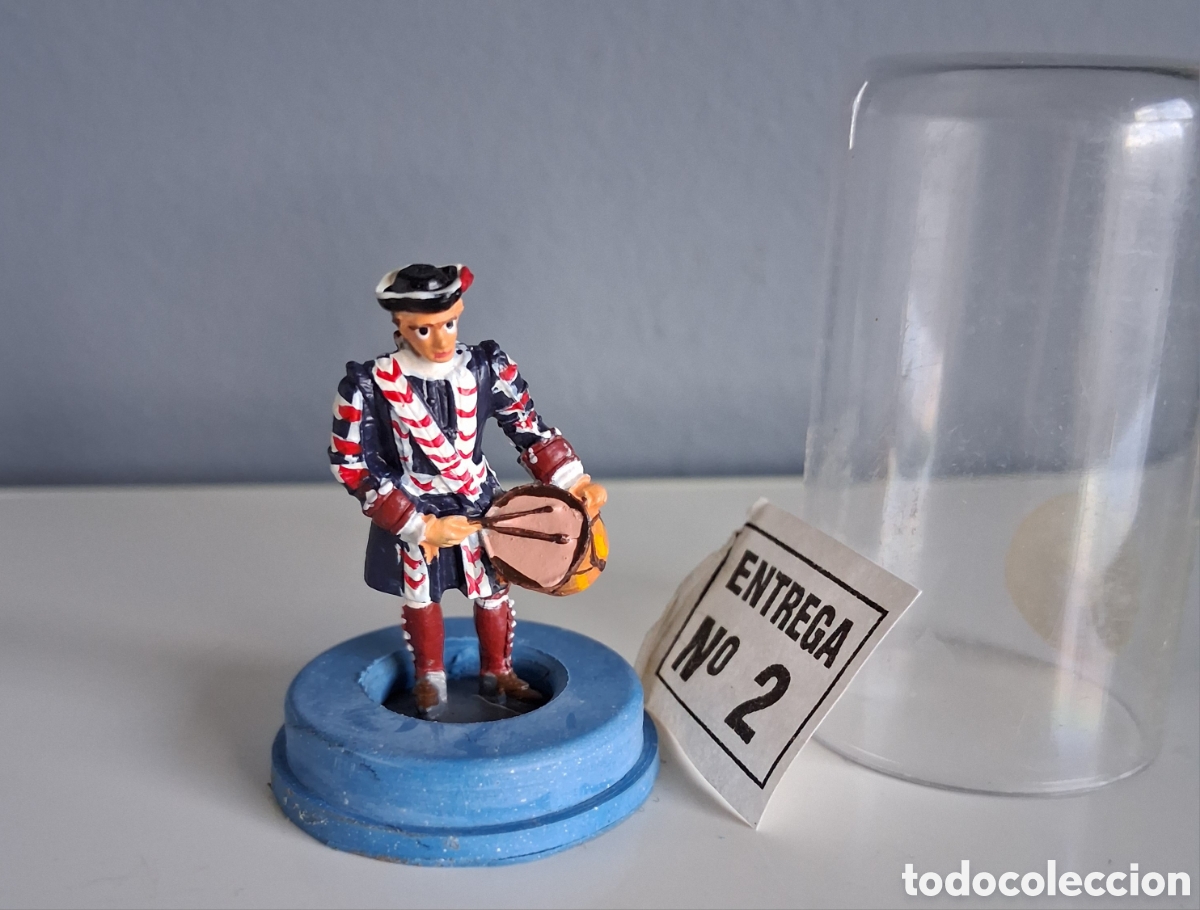 Juguetes Antiguos: ALyMER, serie tropas espa&ntilde;olas, a&ntilde;os 60/70, guardia real con tambor siglo XVIII, figura n&uacute;mero 2