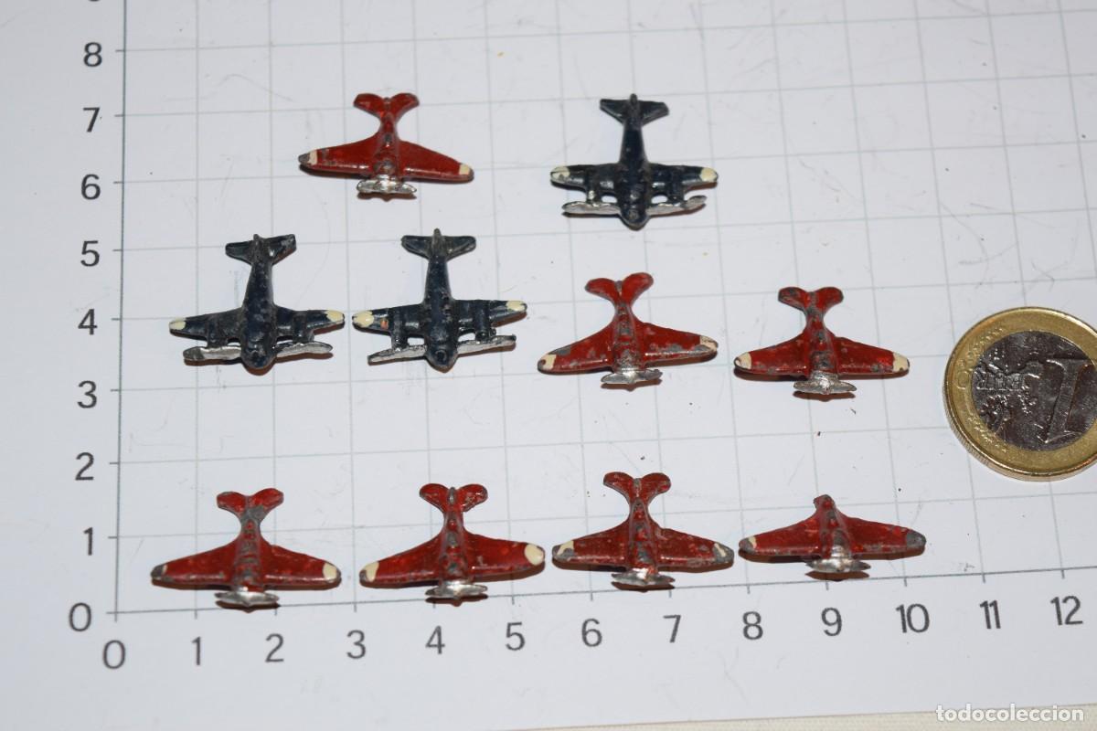 Juguetes Antiguos: 10 peque&ntilde;os AVIONES antiguos de PLOMO - Casanellas, Capell, Eulogio, Teo, otros... A&ntilde;os 40/50 &iexcl;Mira!