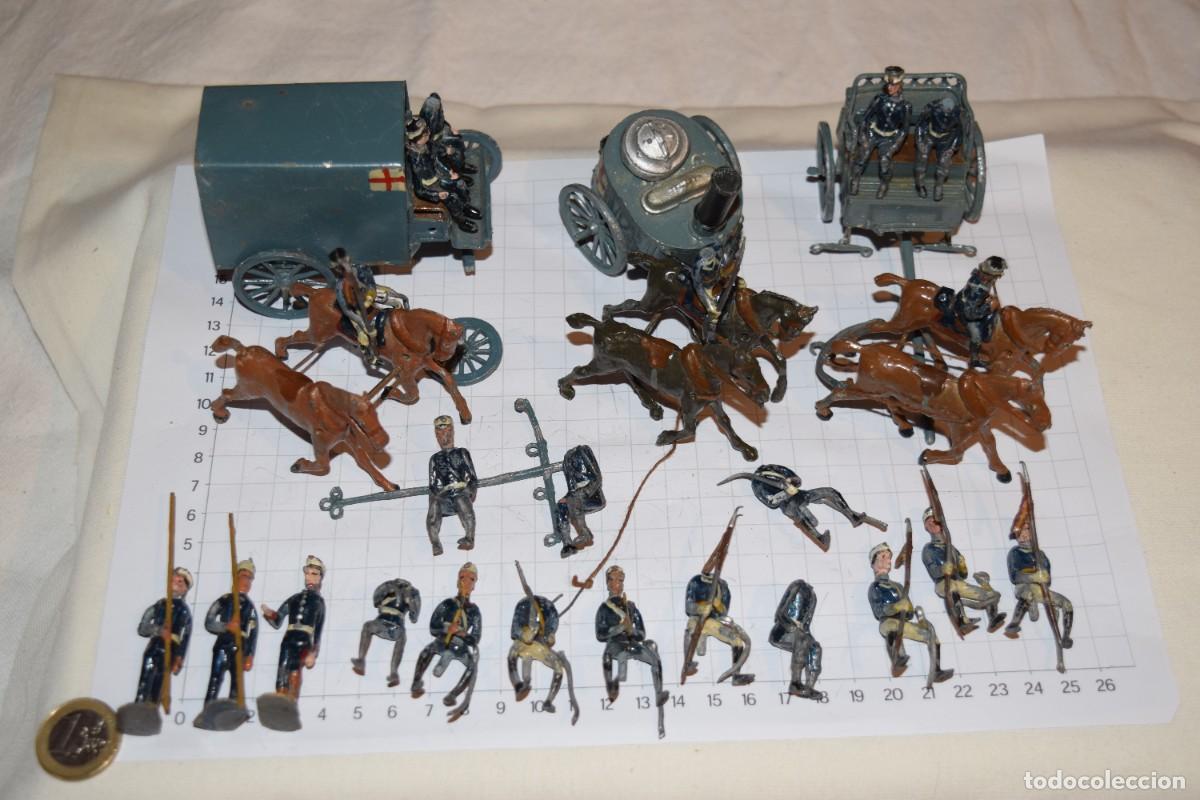 Juguetes Antiguos: Lote soldados, caballos y carruajes de PLOMO - Casanellas, Capell, Eulogio, Teo, otros... A&ntilde;os 40/50