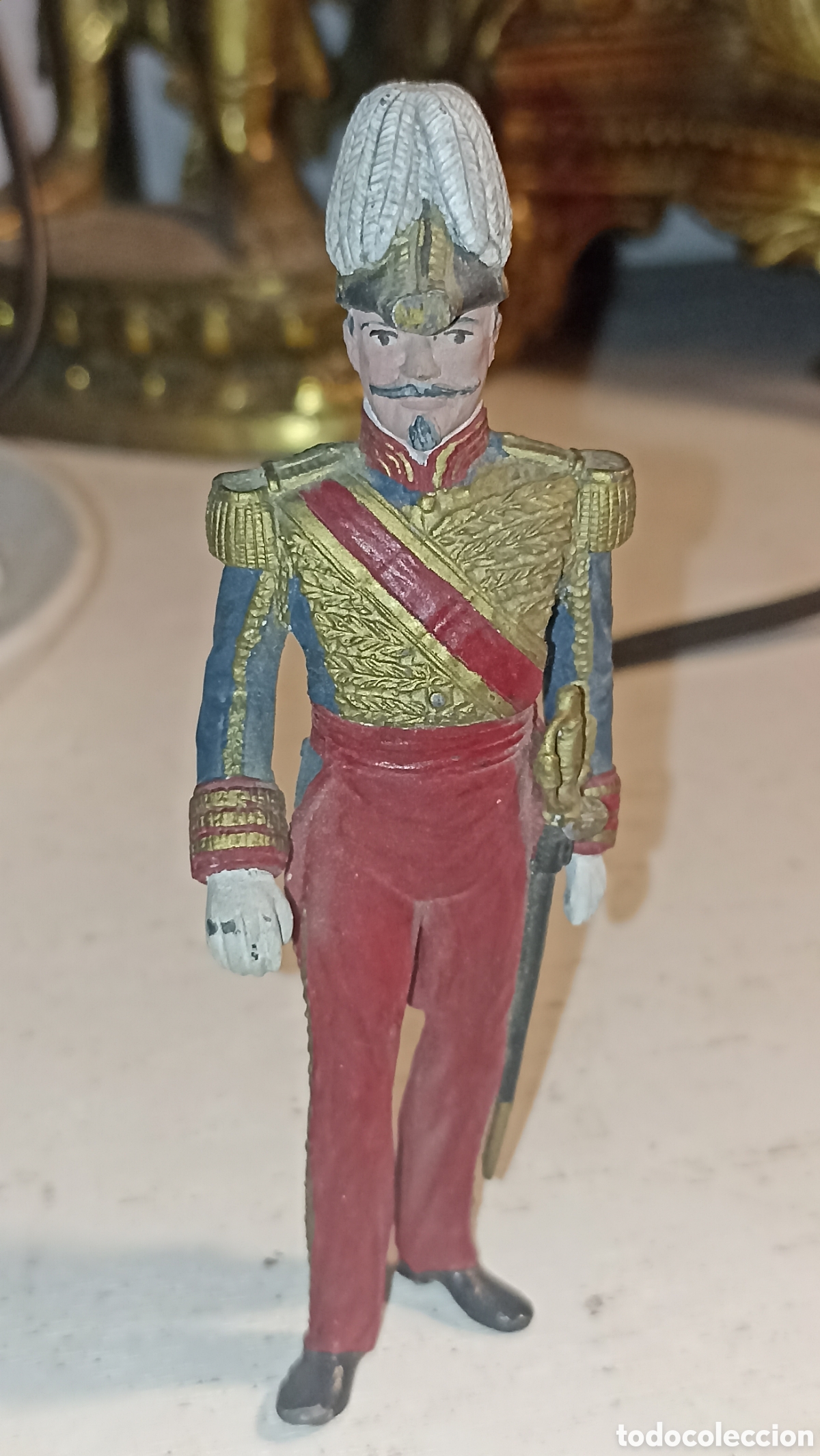 Juguetes Antiguos: Figura militar plomo General Espa&ntilde;ol de Gran Gala