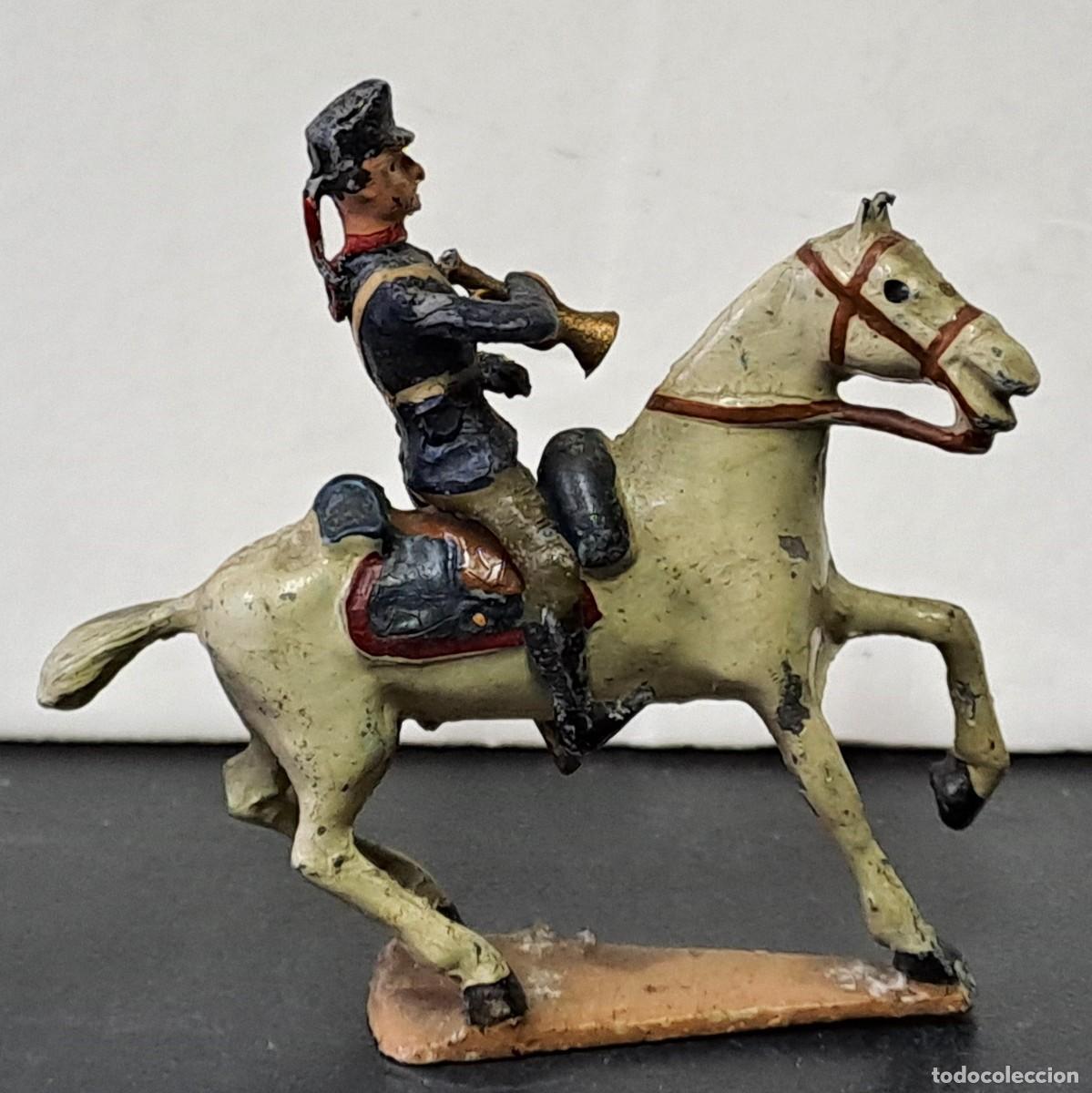 Juguetes Antiguos: SOLDADO DE PLOMO MONTADO A CABALLO A&Ntilde;OS 30 DE CASANELLAS, PINTADO A MANO. SOLDADOPLOM-52