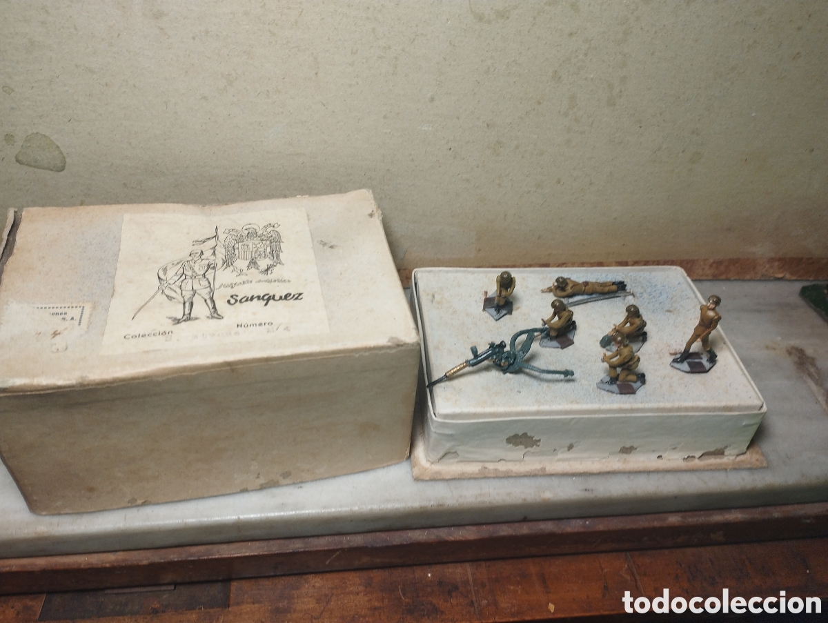 Juguetes Antiguos: Soldados de plomo Sanquez caja original