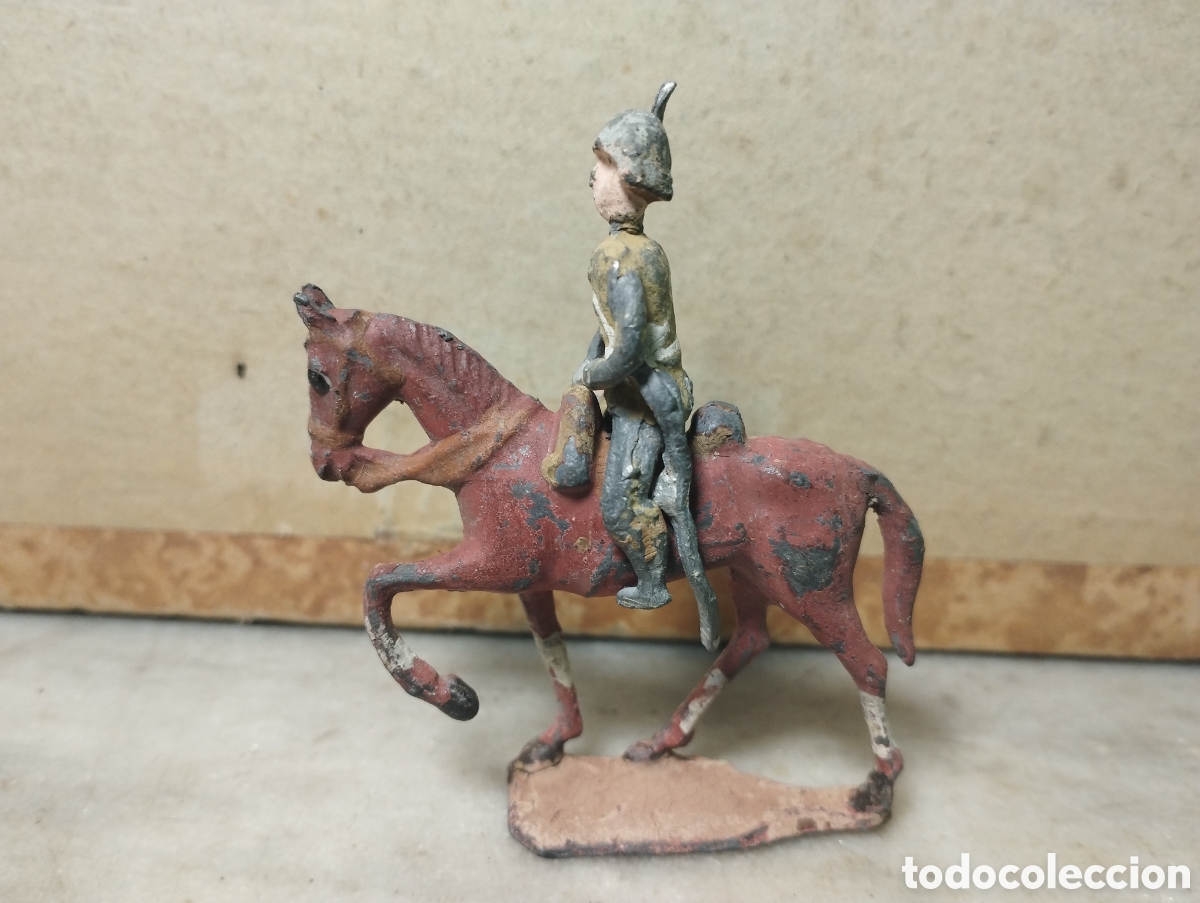Juguetes Antiguos: Soldado de plomo caballer&iacute;a 45 mm