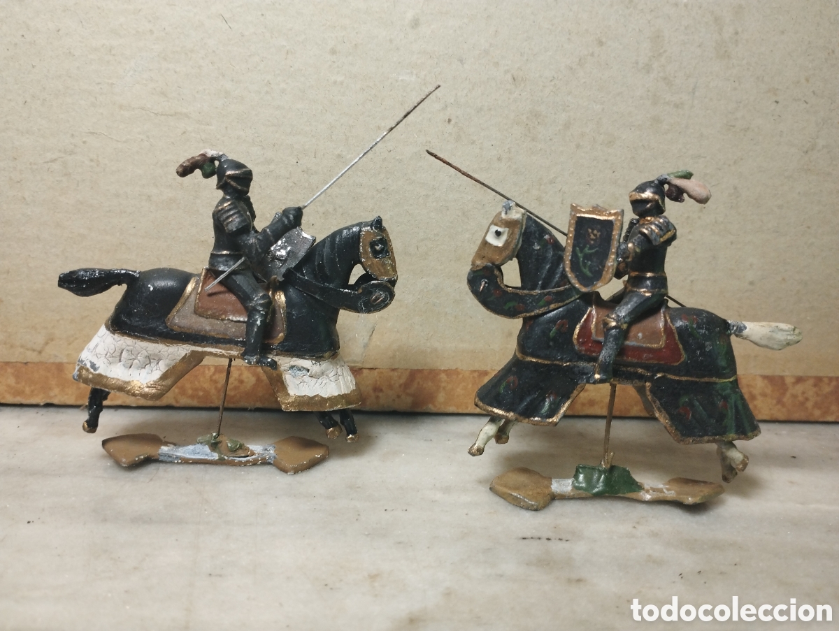 Juguetes Antiguos: Soldados de plomo Otal caballeros medievales