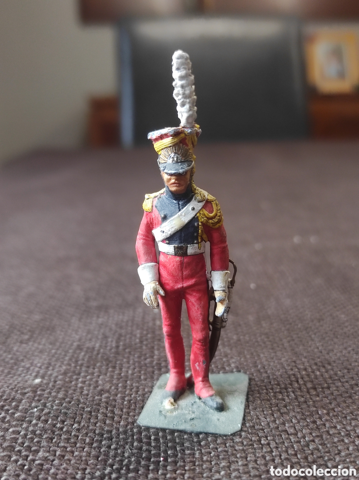 Juguetes Antiguos: Lancero Polaco 2&ordm; Regimiento Guardia Imperial Francia 1810 &ndash; Figura de plomo pintada a mano 75 mm