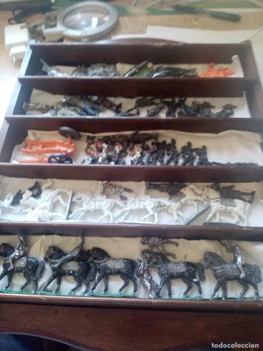 Juguetes Antiguos: GRAN LOTE DE SOLDADITOS CABALLOS Y CA&Ntilde;ONES CON CARRO DE PLOMO