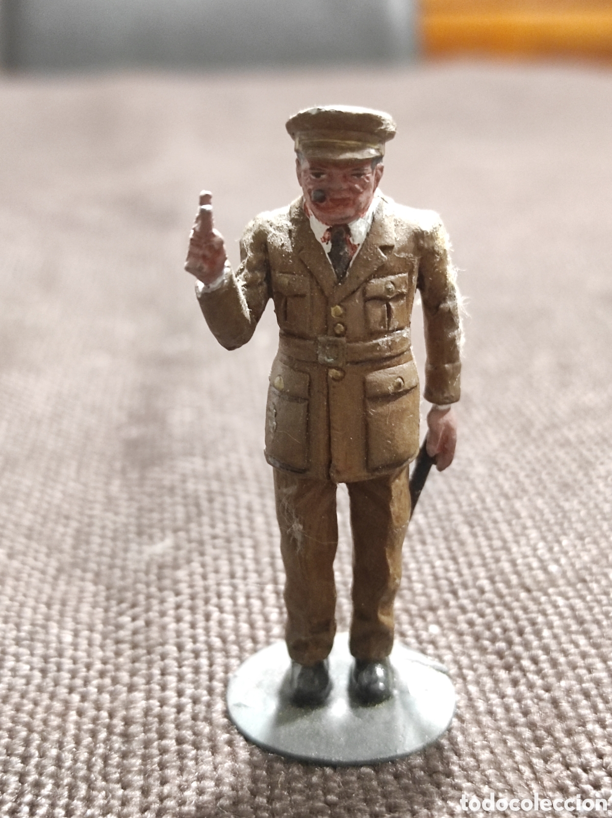 Altes Spielzeug: ALYMER Winston Churchill 60 mm Ref. 900/14 Figura Hist&oacute;rica Metal Pintado Reino Unido WWII