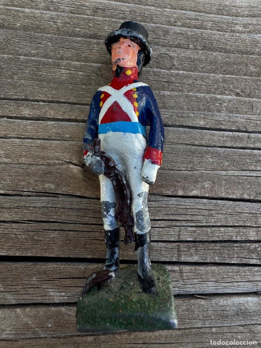Old Toys: Soldado de plomo militar americano 1806 pintado ppio s XX 7cms