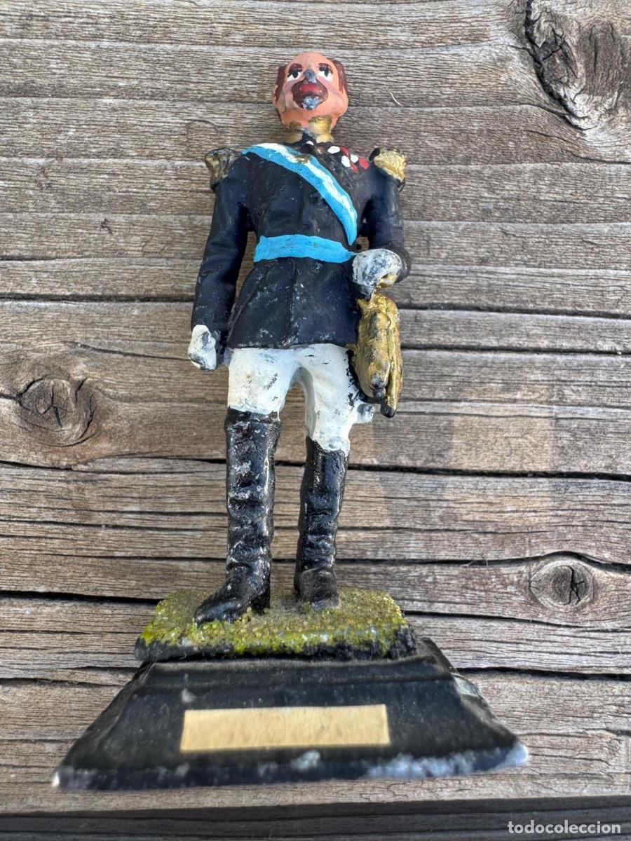 Juguetes Antiguos: Soldado de plomo pintado militar oficial general 7cms