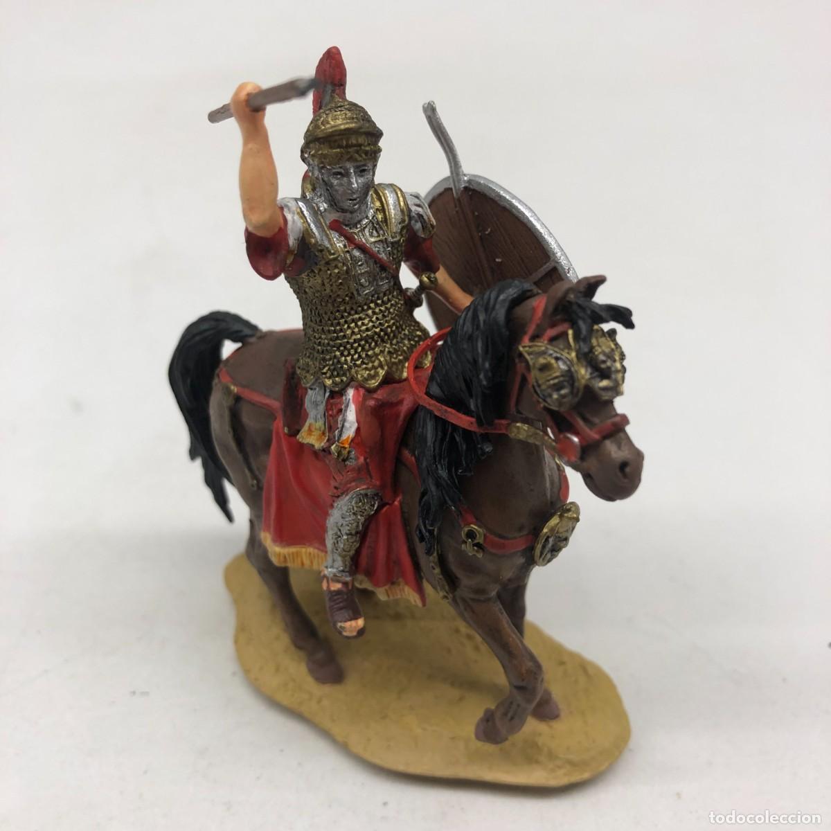 Juguetes antiguos: SOLDADITO DE PLOMO - SOLDADOS DE LA ANTIGUA ROMA - OFICIAL ROMANO CON MASCARA A CABALLO - 90 MM