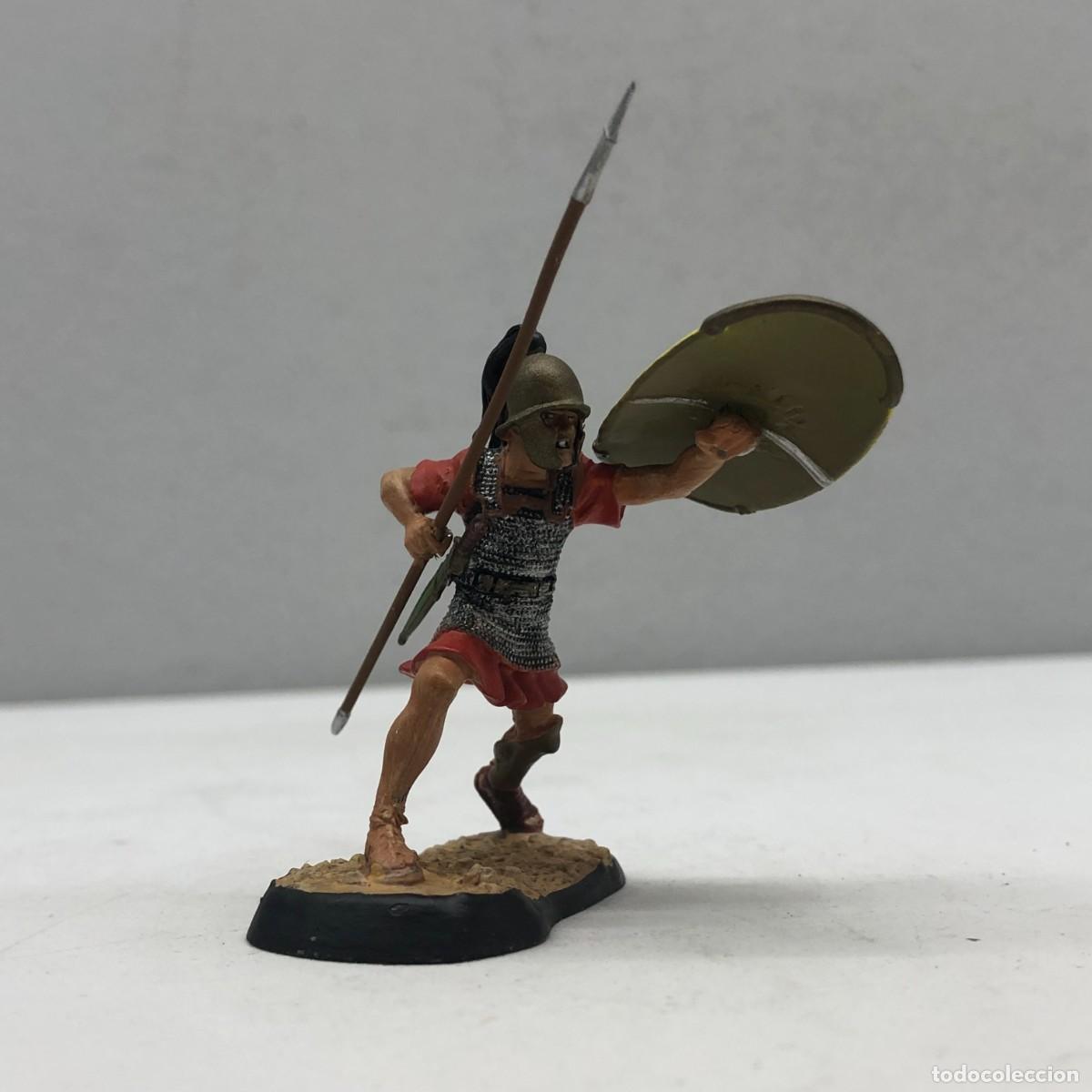 Juguetes antiguos: SOLDADITO DE PLOMO - SOLDADOS DE LA ANTIGUA ROMA - SOLDADO CON TUNICA ROJA Y ARMADURA - 75 MM